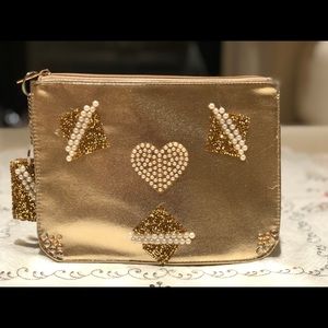 Pearl Heart Gold Purse